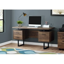 Monarch Specialties Computer Desk, Home Office, Laptop, Storage Drawers, 60"L, Work, Brown Laminate