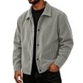 thumbnail image 2 of Men's Corduroy Jacket Fall Casual Button Down Jacket with Notched Collar & Side Pockets Relaxed Fit Outerwear, 3XL, 2 of 9