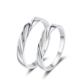 thumbnail image 4 of Anillo de pareja de plata de ley 925 Anillo de moissanita para mujer Regalo de San Valentín Chapado en oro pt950 Meson, 4 of 5