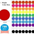 thumbnail image 2 of 700 PCS Dot Stickers 3/4 Inch Color Coding Labels Round Colored Dot Stickers, 10 Assorted Color Colorful Coding Label Circle Sticker for Toddler Office Student Classroom, 70 Labels/Sheet, 2 of 6