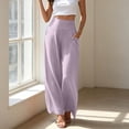 thumbnail image 3 of YuXingFu Womens Linen Pants Women Petite Skinny Culottes - Frayed Hem Travel Purple S, 3 of 9