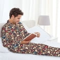 thumbnail image 5 of Bingfone Men's Pajama Set 2 Piece Loungewear PJs, Long Sleeve with Pajama Pants-rock record music Skull, 5 of 7