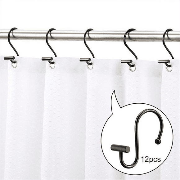 Shower Curtain Hooks, Rust Proof Shower Curtain Rings for Bathroom,Metal Decorative Shower Curtain Hooks Hangers