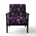 thumbnail image 4 of Designart "Royal Ragdolls In Deep Purple" Purple Paisley Upholstered Accent Chair - Glam Arm Chair For Bedroom, 4 of 7