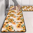 thumbnail image 2 of Kitchen Rugs Sets Of 2,Beige Sunflower Pattern Anti Fatigue Kitchen Mat Rugs Non Slip Washable,Decorative Kitchen Floor Mats for Kitchen,Sink,Laundry,17"x47"+17"x47", 2 of 5