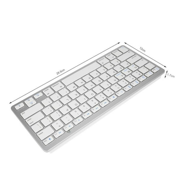 Clavier sans fil Ultra-mince 78 touches argent pour Air pour ipad Mini pour  Mac ordinateur PC Macbook iBook 