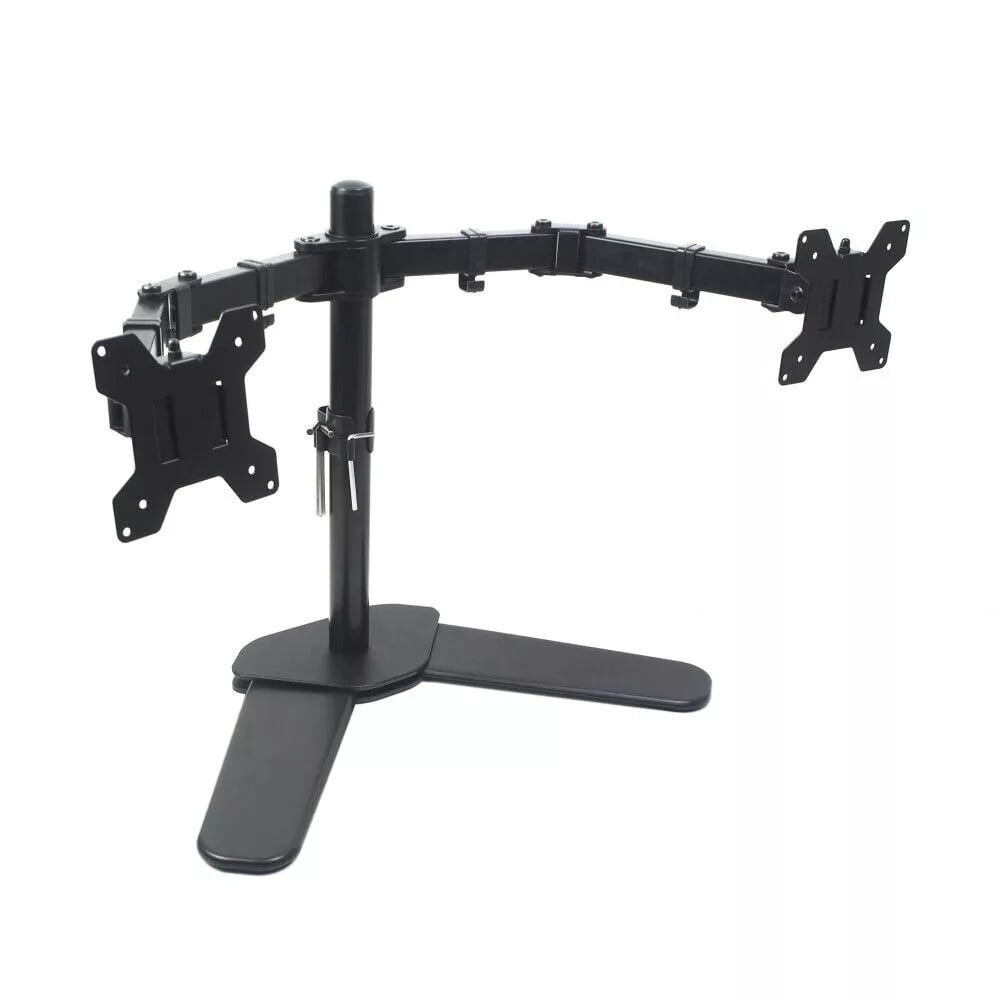 Cables Direct Online Dual Monitor Desk Mount Bracket for 17-27 Inch 33LB LED LCD Screens, Heavy Duty Adjustable VESA 75x100 Stand