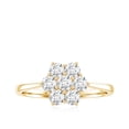 thumbnail image 5 of Rosec Jewels Moissanite Cluster Ring for Women (D-VS1 Quality, Certified Moissanite), 18K Yellow Gold, US 12.50, 5 of 9