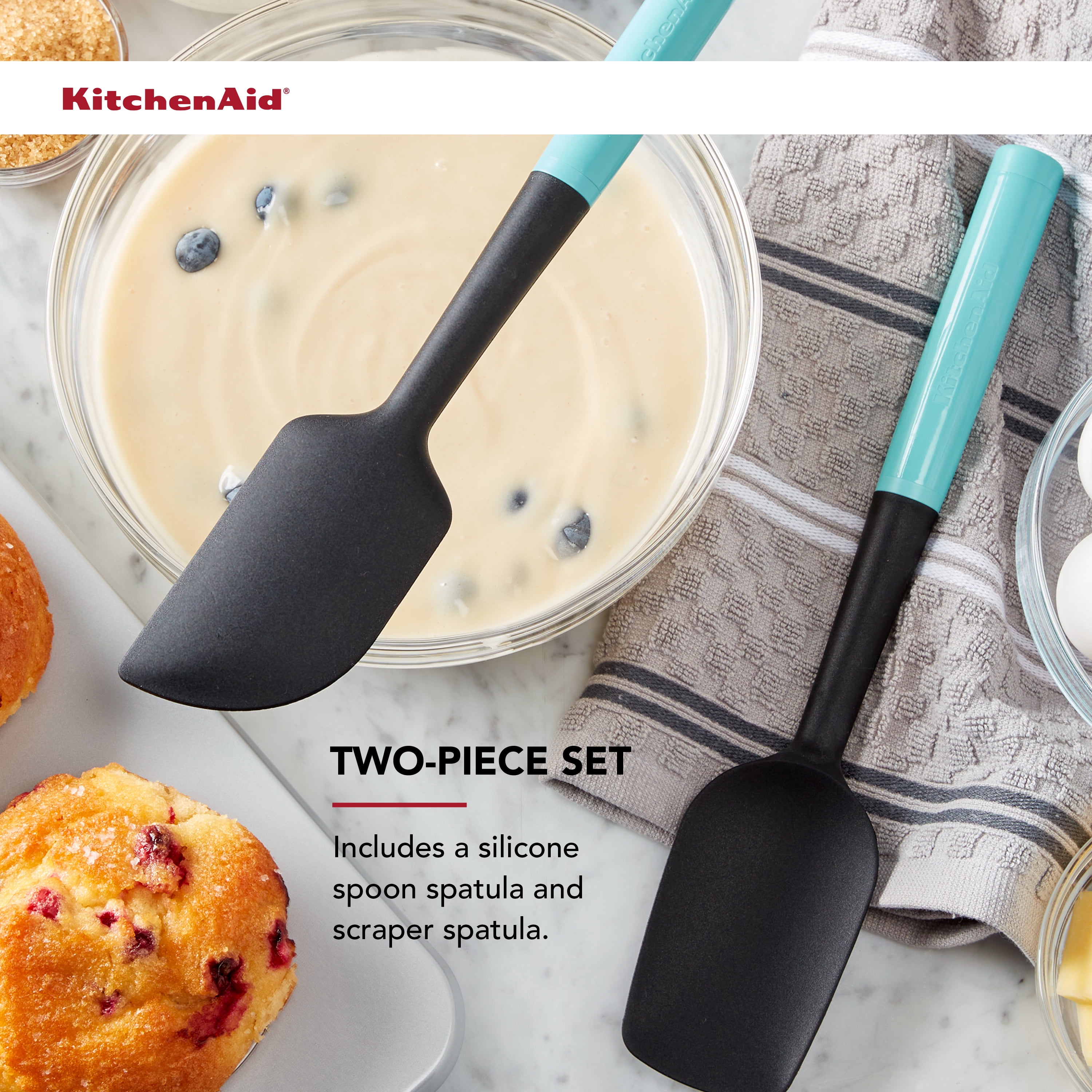 Kitchenaid Universal 2-piece Spatula Set in Aqua Sky