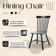 thumbnail image 6 of Dayalane Farmhouse Windsor Dining Chairs Set of 4, Solid Wood Spindle Back Dining Side Chairs, Mid-Century French Country Oak Kitchen Chairs for Dining Room Living Room Kitchen Restaurant, Black, 6 of 12