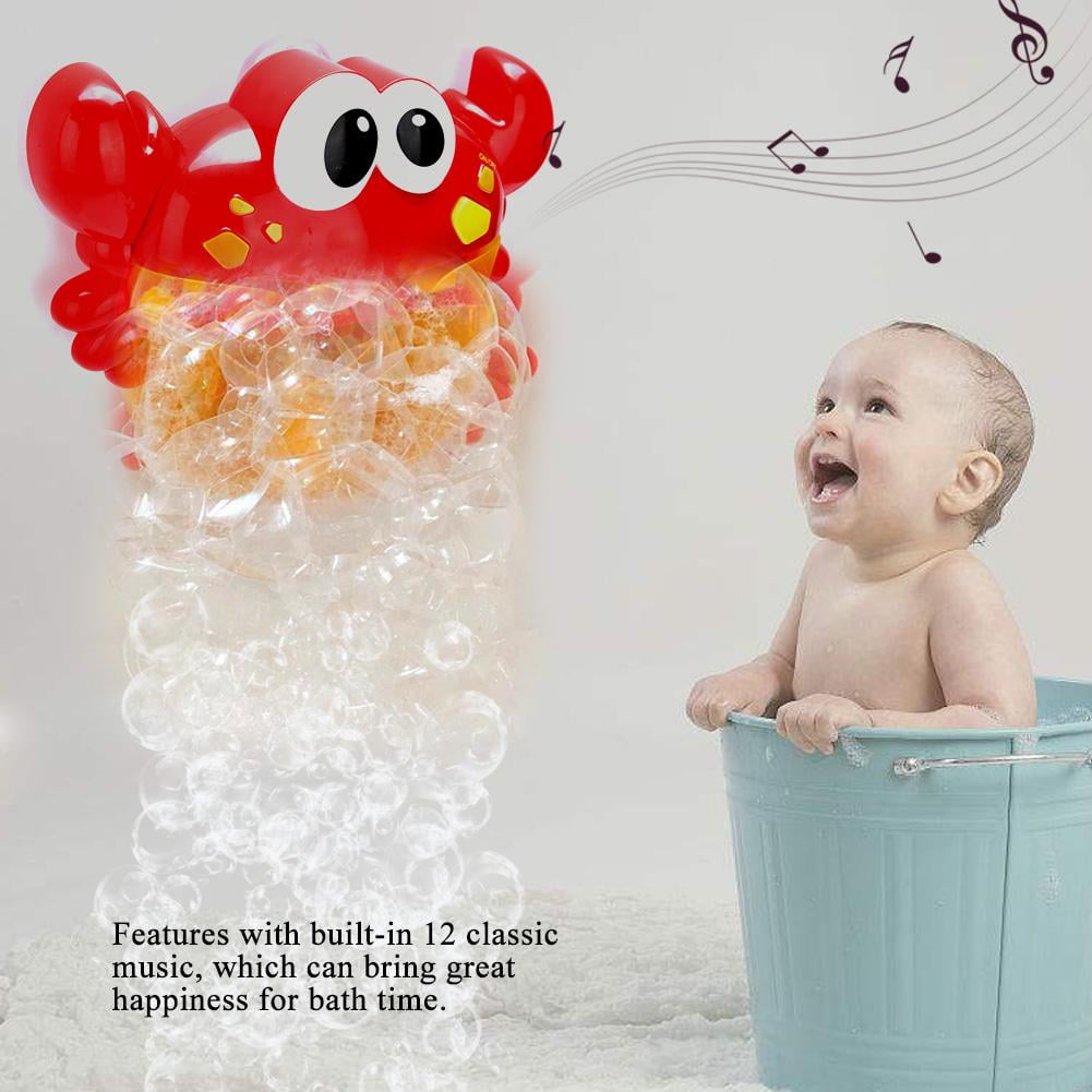 Crab Bubble Machine 12 Songs Musical Bubble Maker Baby Children Bath Shower Toy 