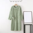 thumbnail image 2 of IROINNID Sweater Dress for Women Flannel Nightgown Home Solid Long Skirt Extended and Thickened Cotton Velvet Pattern ,Mint Green, 2 of 8