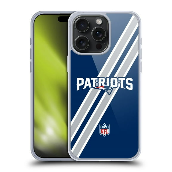 Head Case Designs NFL New England Patriots Logo Stripes Soft Gel Case for Apple iPhone 15 Pro Max