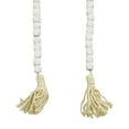 thumbnail image 4 of DecMode White Wood Bohemian Garland Décor with Geometric Bead Details and Cream Cotton Tassel, 81"L, 4 of 7
