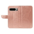 thumbnail image 6 of Dteck Pattern Case for Google Pixel 9 Pro,Magnetic Leather Butterfly Floral Embossed Flip Case Card Slots Wallet Stand Cover with Wrist Strap for Google Pixel 9 Pro,Rosegold, 6 of 7
