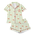 thumbnail image 5 of Tnhcen Women's Easter Pajamas 2 Piece Set, Summer Short Sleeve Button Down Print Sleepwear, Nylon Spandex Silky Comfortable Matching Sleep Shirt & Shorts, 5 of 9