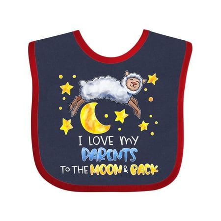 

Inktastic I Love my Parents to the Moon and Back Cute Sheep Boys or Girls Baby Bib