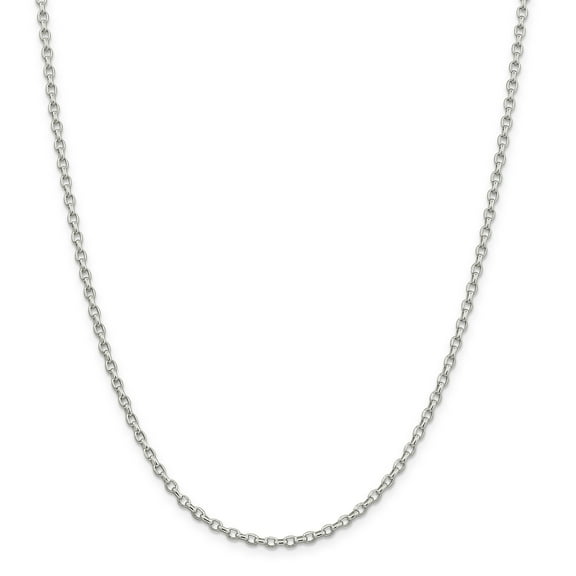 Primal Silver Sterling Silver 2.75mm Oval Fancy Rolo Chain