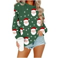 thumbnail image 5 of Cadancy Christmas Sweatshirts for Women Cute Santa Claus Snowflake Crewneck Pullover Tops Long Sleeve Winter Loose Casual Party Shirts Xmas Holiday Outfits 2025, 5 of 5