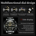 thumbnail image 6 of OLEVS Watches for Men, Mens Watches Gifts for Men Chronograph Analog Quartz Luxury Casual Classic Diamond Waterproof Luminous Stainless Steel Reloj para Hombre Black Dial, 6 of 12