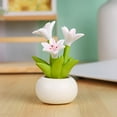 thumbnail image 5 of LAMIRO Car Dashboard Plant Resin Flower Pot Knick Knacks Mini Plant Figurines Decorations Gifts for Women,Car Desk Bookshelf Decor,Bathroom Home Kitchen Rustic Table Centerpiece Shelf Deco, 5 of 6