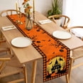 thumbnail image 3 of Halloween Table Runner - 72 Inch Long, Kitchen Dining Table Runner Dresser Scarves, Orange Plaid Castle Pumpkin Witch Bat Check Farmhouse Decor for Coffee Tables Wedding Party Banquet, 3 of 7