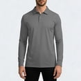 thumbnail image 6 of Jinhomg Men's Golf Polo Shirts Long Sleeve UPF 50+ Sun Protection Collar Shirts Lightweight Summer Casual Quick Dry Tee Shirts Gray,S, 6 of 6