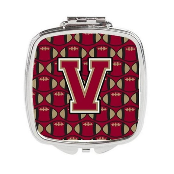 Letter V Football Garnet & Gold Compact Mirror