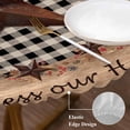 thumbnail image 4 of Country Star Round Fitted Table Cover Farmhouse Texas Star Vintage Black Plaid Waterproof Table Cloth with Elastic Edge Wipeable Tablecloth for Picnic Camping Party Fits 55"-60" Diameter, 4 of 8