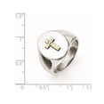 thumbnail image 2 of Bague pour Homme en Acier Inoxydable avec Croix en Or 10 K, 2 of 4