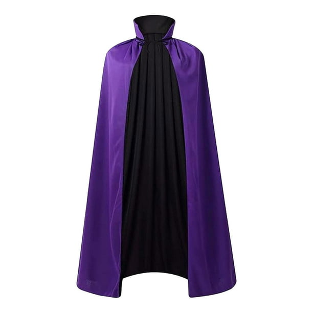 Capa de Halloween, disfraz de Halloween para espectáculos en el escenario, suministros para fiestas, accesorios de fotografía Violeta Negro 150 cm