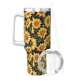 thumbnail image 2 of Daiia Vintage Black Plaid Sunflower Printed 40 oz Tumbler with Handle,Ice Bully Insulated Tumbler 2 in 1 Lid Insulated Water Bottle Stainless Steel Travel Coffee Mug, 2 of 8