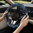 thumbnail image 5 of Yuyamidu Camo Hunting Steering Wheel Cover Blue Wood Car Steering Wrap for Sedan Flannel Car Steering Wheel Decoration Accessories Warm Auto Steering Wheel Protector, 5 of 7