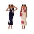 thumbnail image 3 of Yunliwuli Women's Long Knit Cami Dress Summer Sleeveless Open Back V Neck Shell Print Dresses, 3 of 10