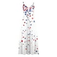thumbnail image 4 of Fartey Summer Maxi Dresses for Women Trendy Stars Print Dress Spaghetti Strap Sleeveless Dresses 4th of July Patriotic Dress Loose Flowy Party Sundress Multicolor S, 4 of 5