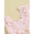 thumbnail image 4 of Hirigin Kids Baby Girl Crochet Lace Dress Sleeveless Floral Princess Dresses Fancy Gown Wedding Party Dresses 2-7 Years, 4 of 7