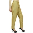 thumbnail image 5 of Phagun Women's Beige Dupion Pants High Waist Narrow Bottom Trousers-XX-Large, 5 of 8