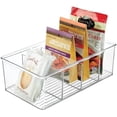 thumbnail image 5 of Plastic Divided Kitchen Organizer Bin Container Box Clear w/ 4 Sections for Pantry, Fridge, Refrigerator, Countertop, Pantry - Hold Cereal, Snacks, Tea, Seasoning - Ligne Collection, 5 of 5