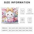 thumbnail image 5 of JEUXUS Throw Pillow Cover Easter Baby Small Pink Easter Rabbit Bunny Egg White, 5 of 5