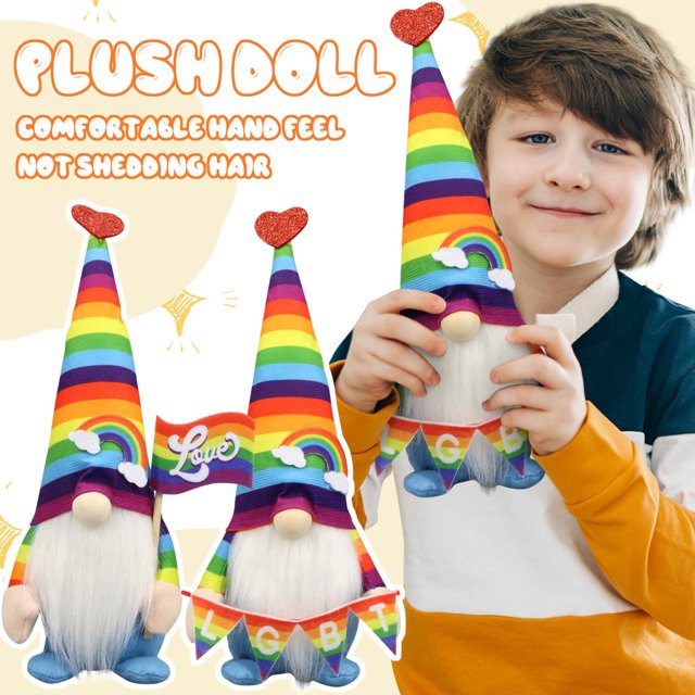 Decoración del hogar Pride gnome ECPECAD juego de 2 piezas de logotipo de terciopelo Rainbow