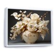 thumbnail image 2 of Designart "Elegance In White And Gold Hydrangea VII" Hydrangea Floater Framed Wall Art Prints, 2 of 5