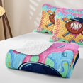thumbnail image 4 of meiyoeat Rainbow Baseball Twin Quilt Set for Girls, Waffle Ice Cream Drip Twin Coverlet Set, 2pcs, 1 Comforter and 1 Pillowcase, 4 of 7