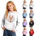 thumbnail image 4 of ZHOGXU Boys Girls Lobster Ocean Print Pullover Hoodie Long Sleeve Casual Sweatshirt Top With Pocket For Kids Youth Streetwear,Blue,3-4 Years, 4 of 4