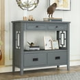 thumbnail image 1 of 36" Console Table Sofa Table with 4 Drawers and Storage Shelf Narrow Long Sofa Entryway Table for Living Room Entryway Hallway,Gray, 1 of 15
