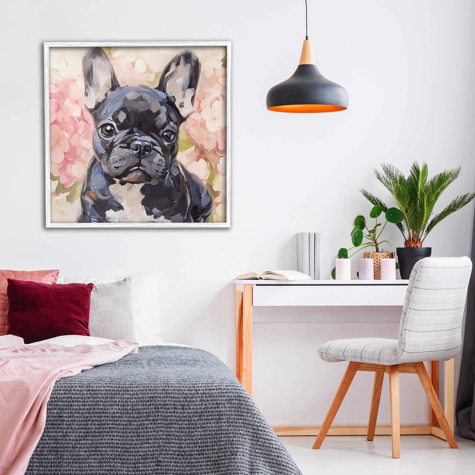 Stupell Industries Sweetest Little Bulldog White Framed Giclee Art, design by Tina LeCour