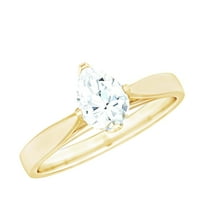 Rosec Jewels 5x7 mm Pear Lab Diamond Solitaire Engagement Ring - EF-VS Grade, 18K Yellow Gold, US 3.00