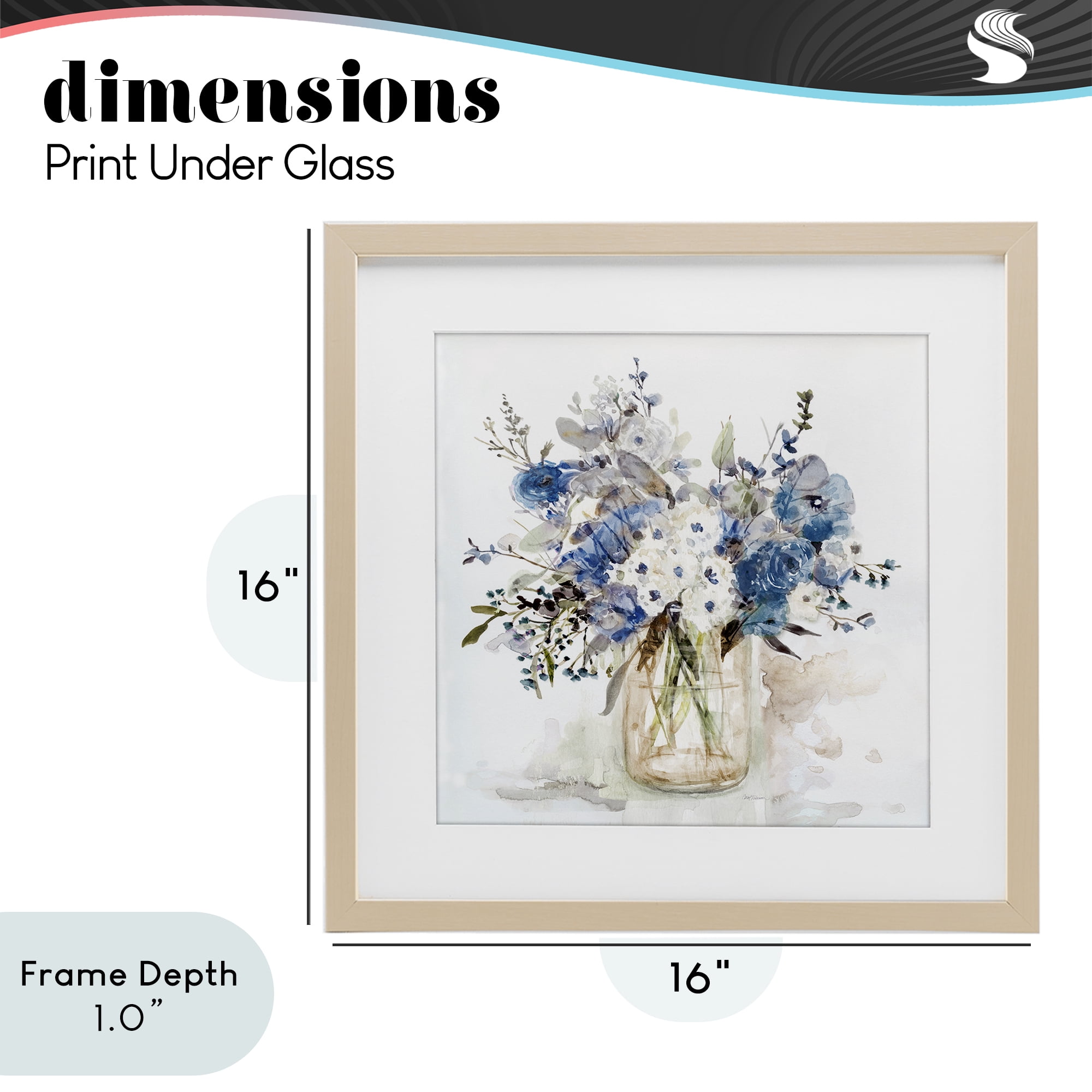 Stupell Industries Blue & White Spring Flowers Birch Framed Print Under Glass, design by Carol Robinson