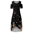 thumbnail image 3 of Pntutb Summer Dresses,Womens Dresses,Fashion Women Casual Short Sleeve Off The Shoulder Print Dress, 3 of 5