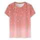 thumbnail image 4 of Camisetas de Manga Corta para Mujeres Moda Impresa Cuello Redondo Camiseta, Lentejuelas Detalle para Primavera Verano Casual Y Fiesta, 4 of 8