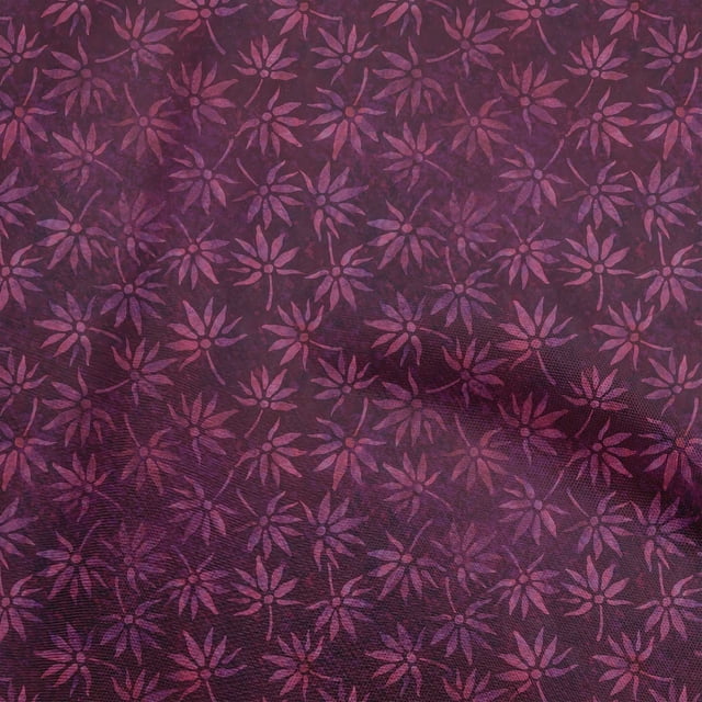 oneOone Velvet Dark Magenta Fabric Asian Block Sewing Material Print Fabric By The Yard 58 Inch Wide